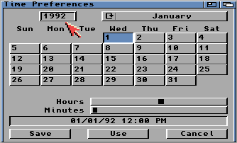 The Workbench 2.1 Time Preferences editor